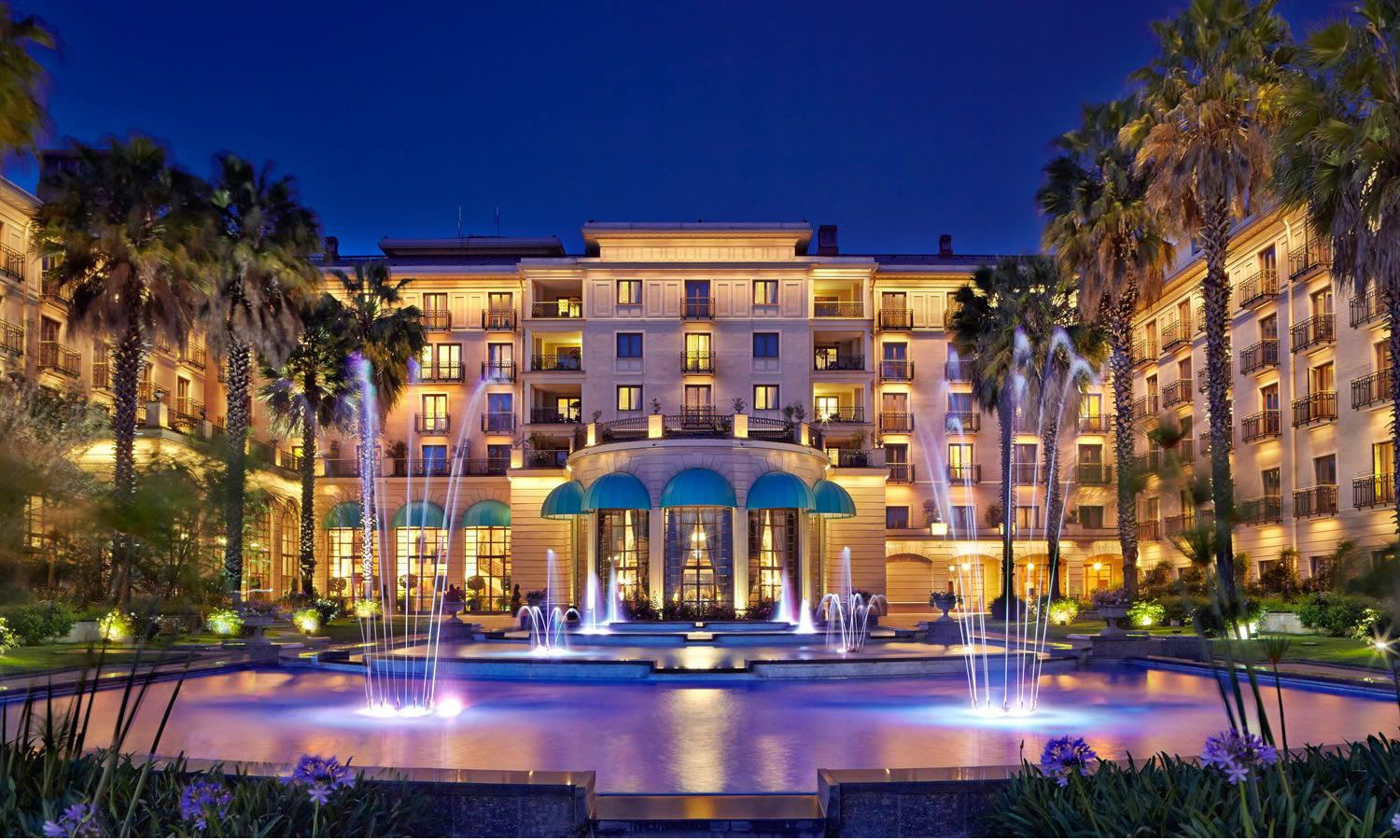 Night shots of a huge hotel in Ethiopia